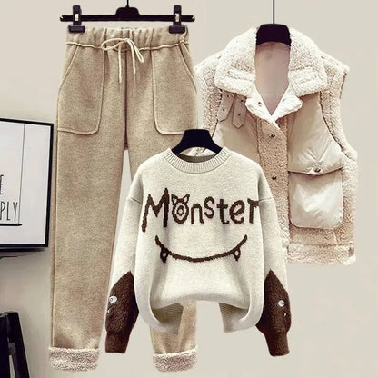 Elegant Women's Winter Three-Piece Outfit