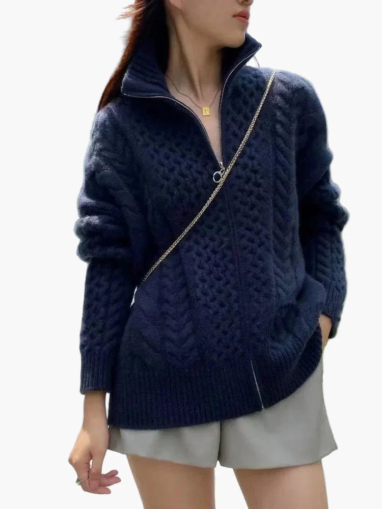 Stylish Cable Knit Cardigan Modern