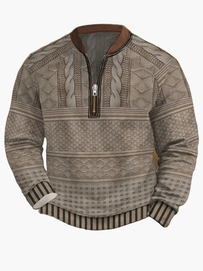 Men's Modern Zip-Up Knit Sweater