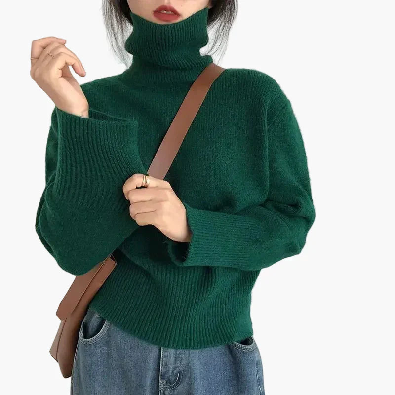 Modischer Rollkragen Pullover Herbst Winter - IdealeKleiden