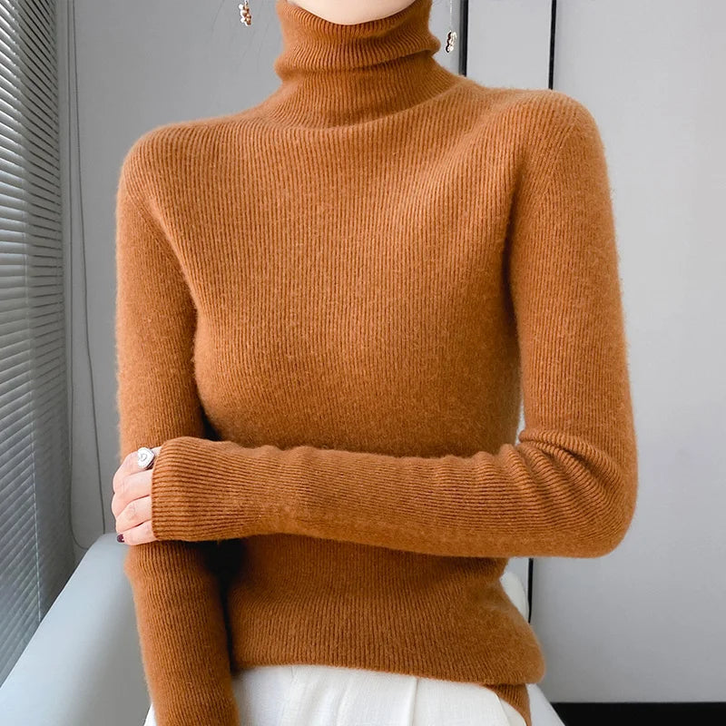 Soft Turtleneck Sweaters for Women Wool