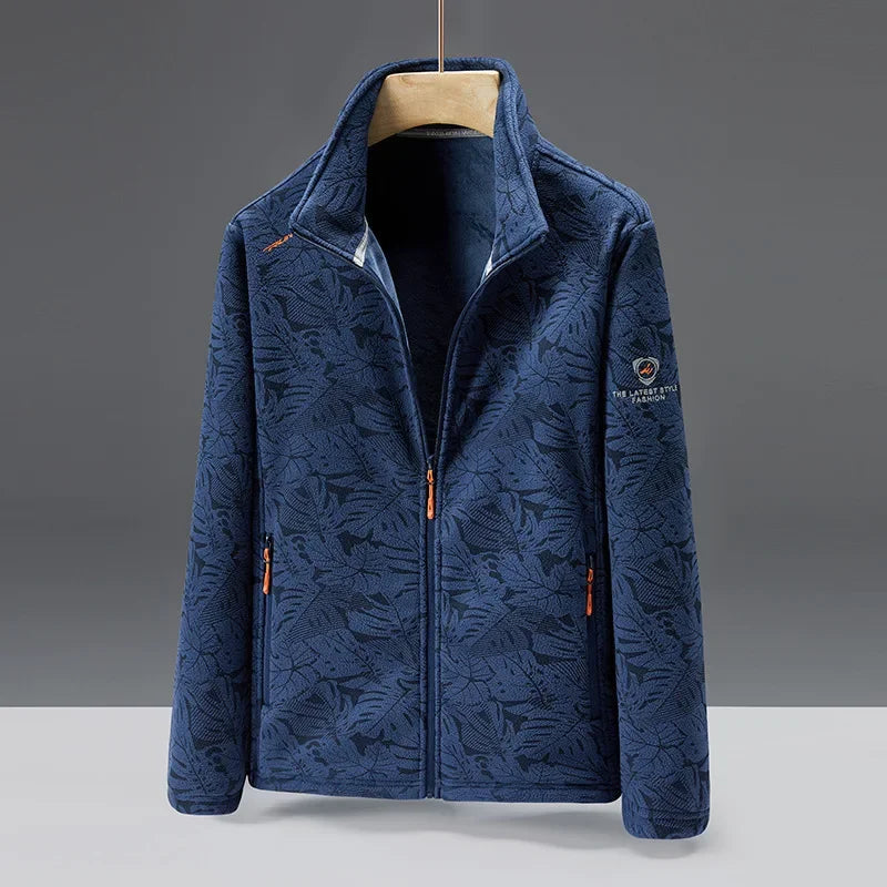 Soft fleece jacket with a high collar and zipper