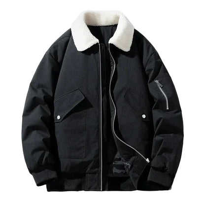 Winter Jacket Lambskin Collar Modern Trendy