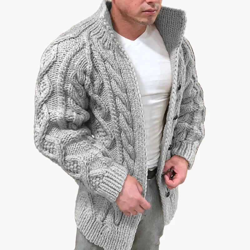 Stylish Cable Knit Cardigan Chunky Knit