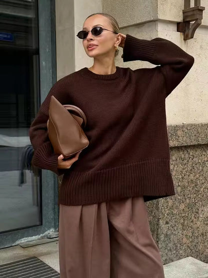 Women's Long-Sleeved Crew Neck Pullover