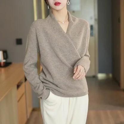 Women's Spring Wrap Neck Floral Top