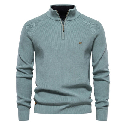Men's Modern Knitted Sweater with Zipper