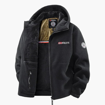 Winter Fleece Jacket with Hood Scandinavian