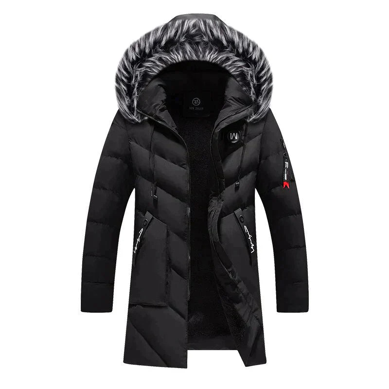 Men's Winter Parka Long Fluffy Hood Design