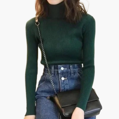 Herbst Pullover Langarm Warm Gerippt