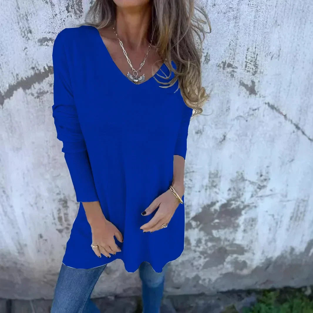 Women's Top Autumn Chic Long-Sleeve V-Neck