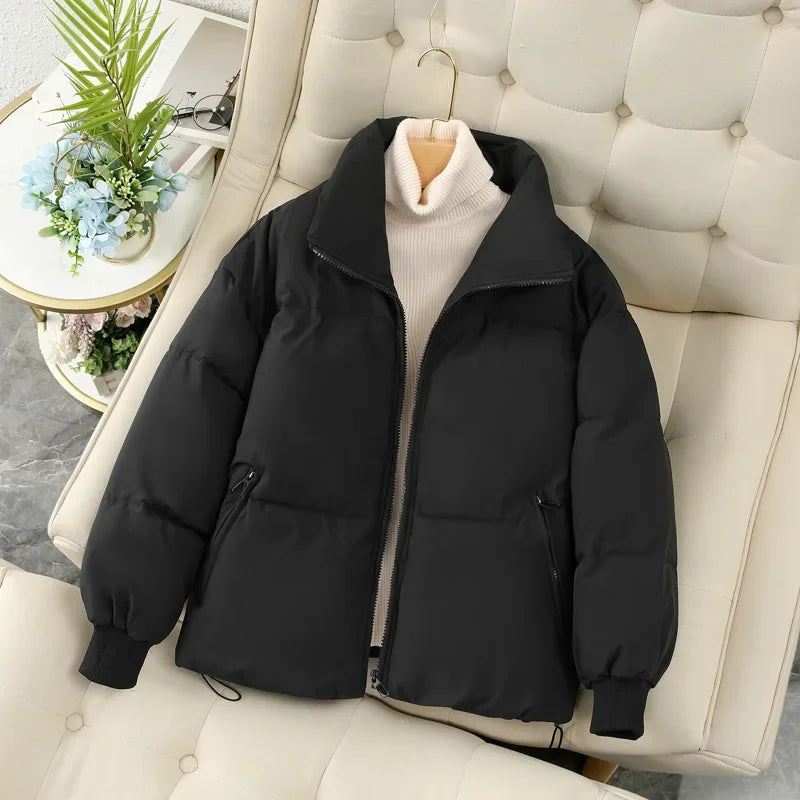 Women's Winter Puffer Jacket Stand-Up Collar