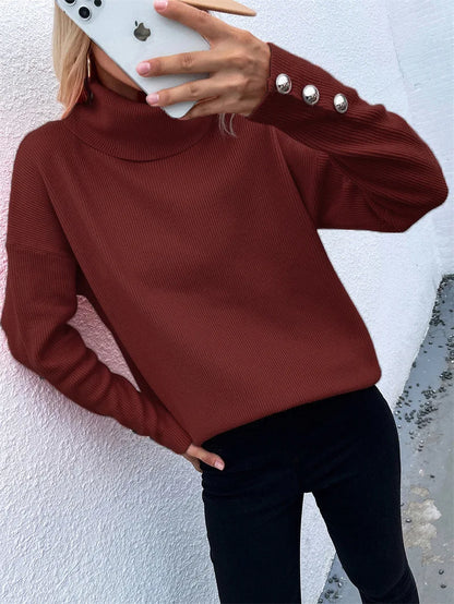 Comfortable high-neck knit sweater