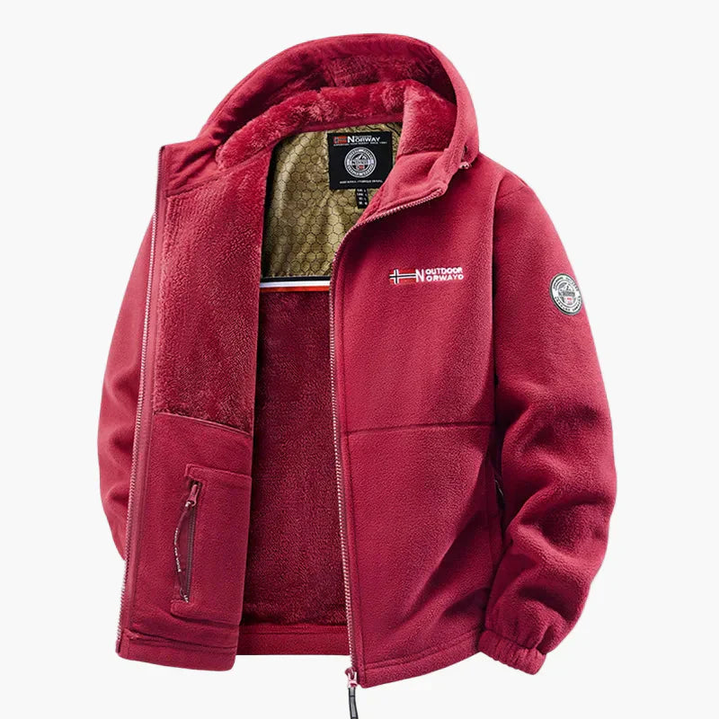 Winter Fleece Jacket with Hood Scandinavian
