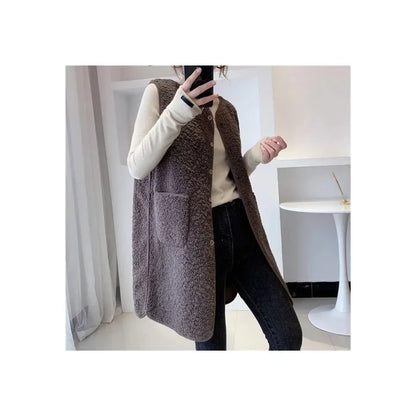 Elegante Wollweste Damen Mit Taschen - IdealeKleiden