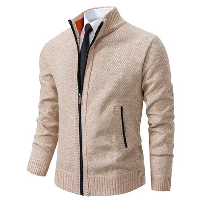 Men's Cardigan Zipper Modern Stand-up Collar