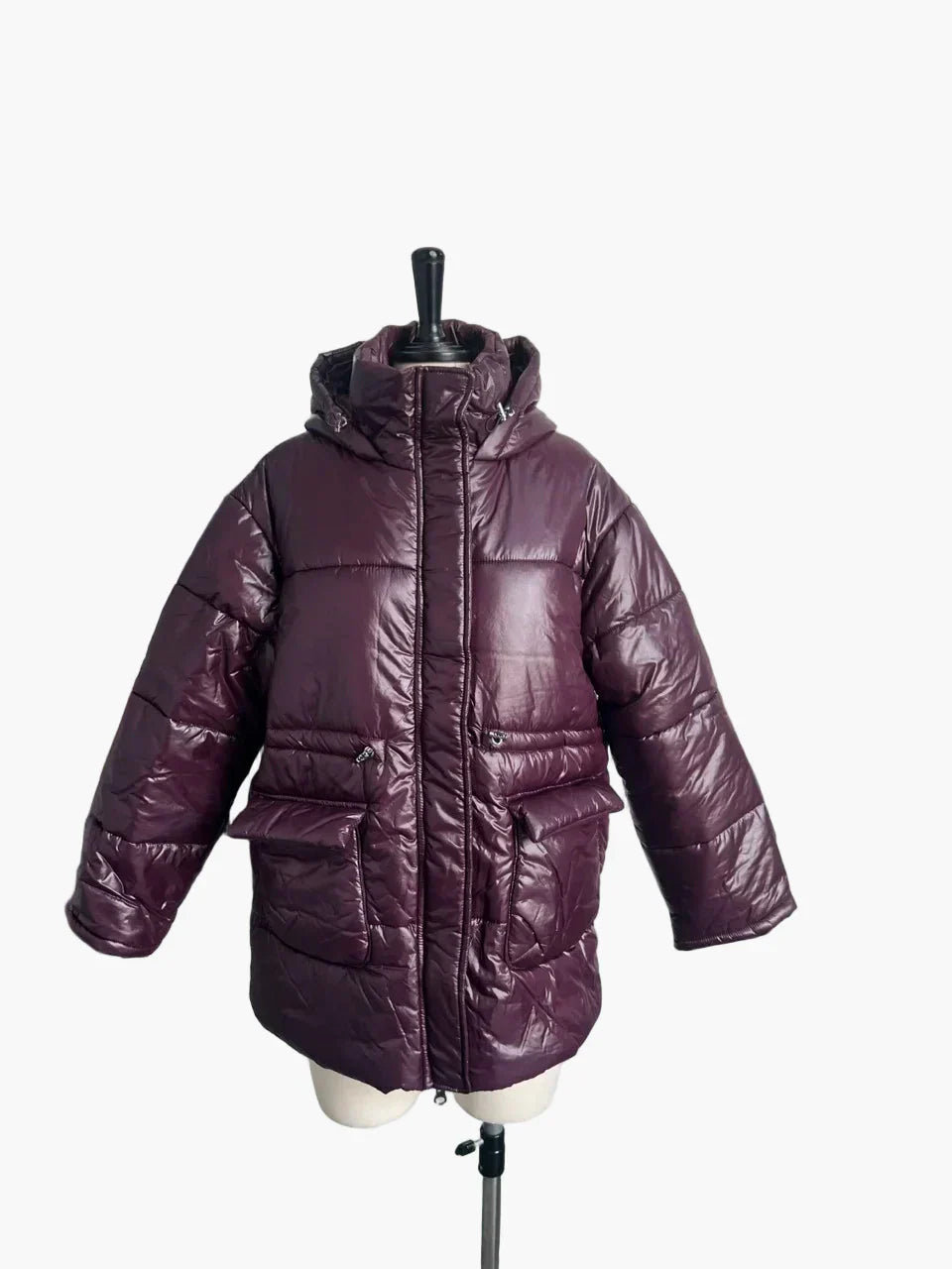 Winter Quilted Jacket Hood Warm