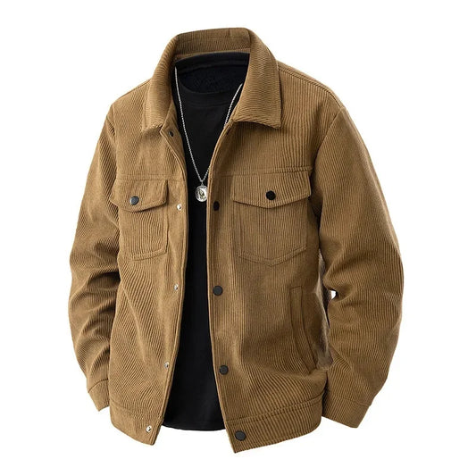 Herren Winterjacke Modern mit Knöpfen und Brusttasche - IdealeKleiden