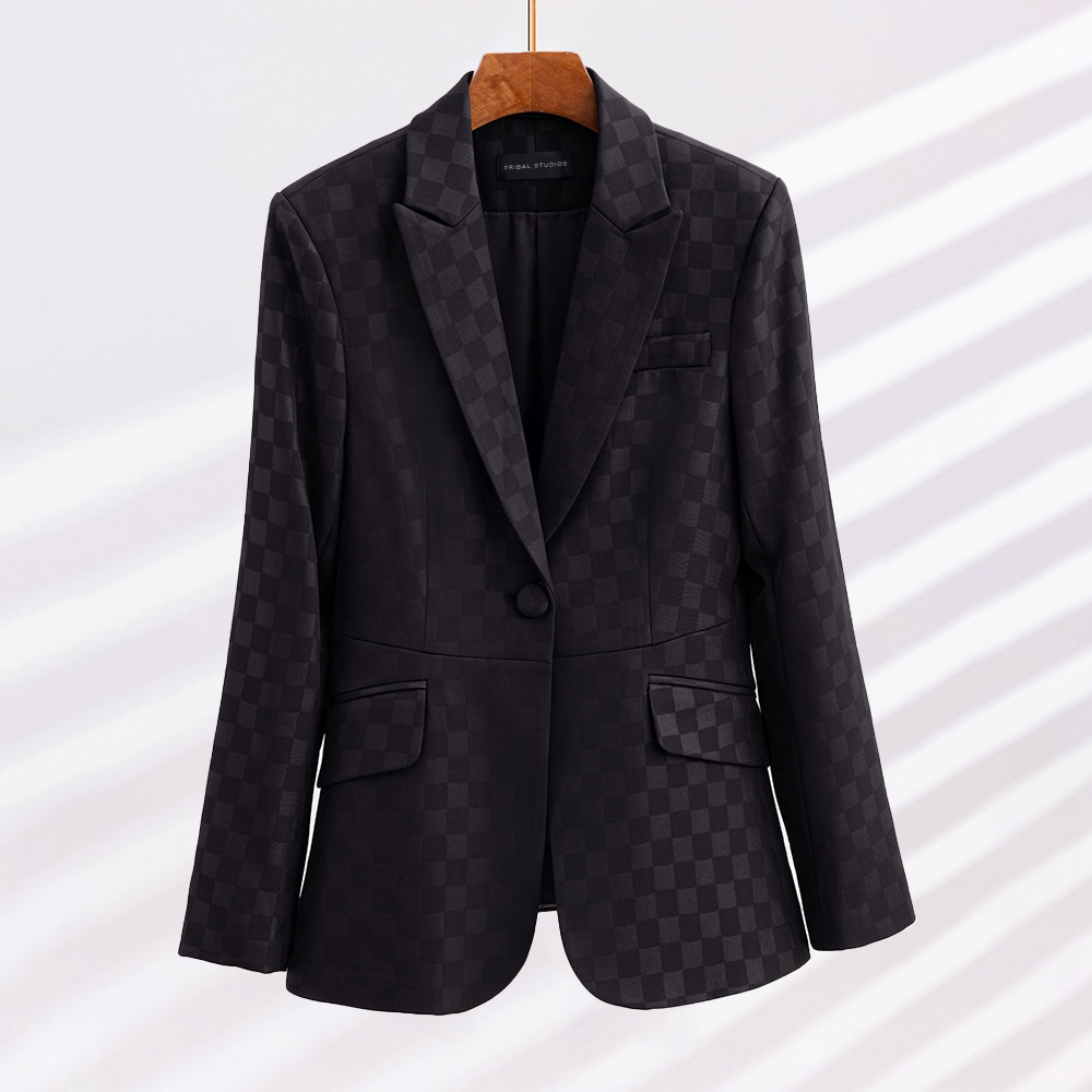 Elegant Women's Plaid Blazer