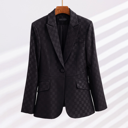Elegant Women's Plaid Blazer