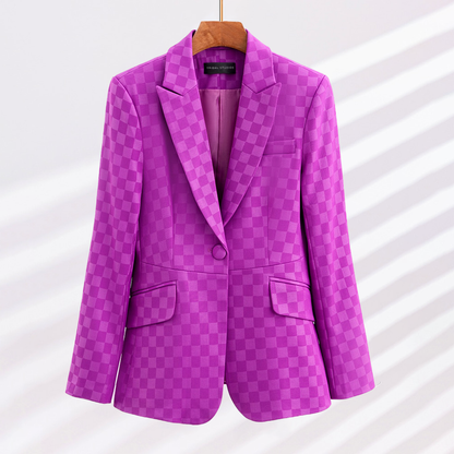 Elegant Women's Plaid Blazer