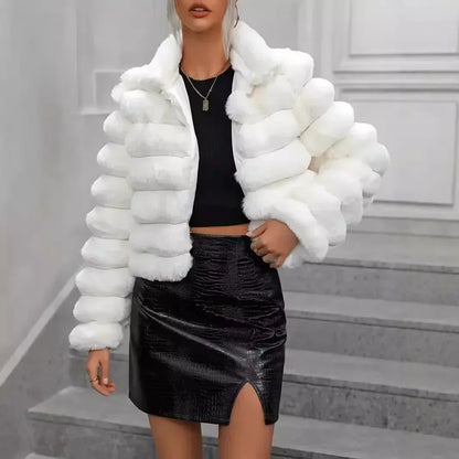 Luxury Dress | Imitation Fur Coat