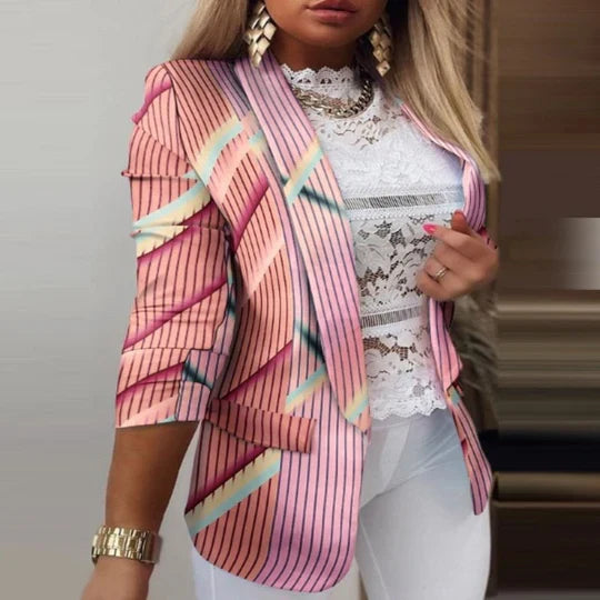 Women's Blazer Long Sleeve Tie-Dye Trendy