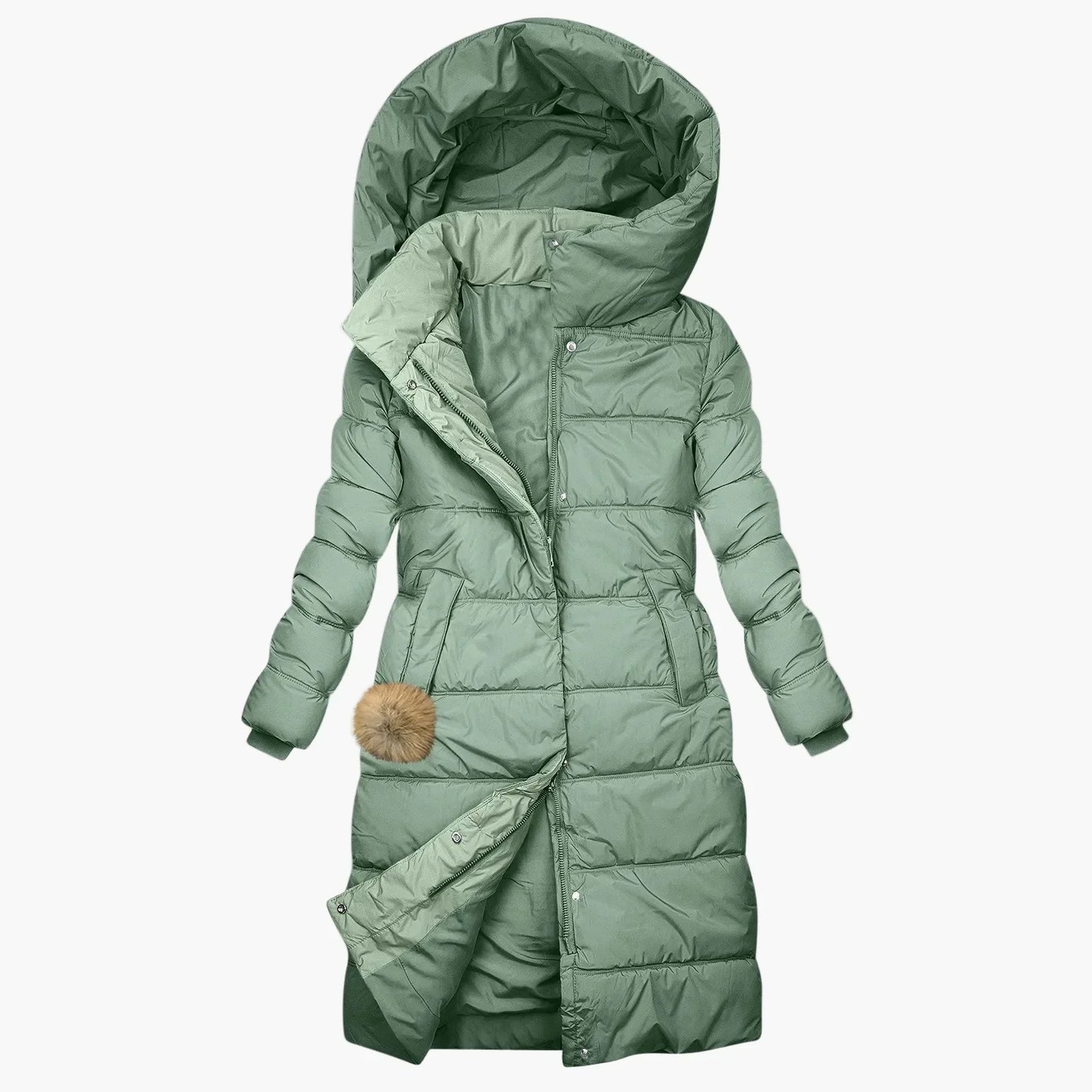 Women's Quilted Winter Coat | Long, Windproof Parka Coat