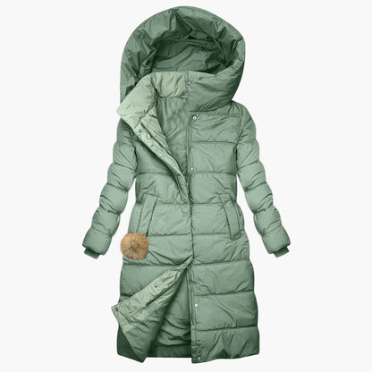 Women's Quilted Winter Coat | Long, Windproof Parka Coat