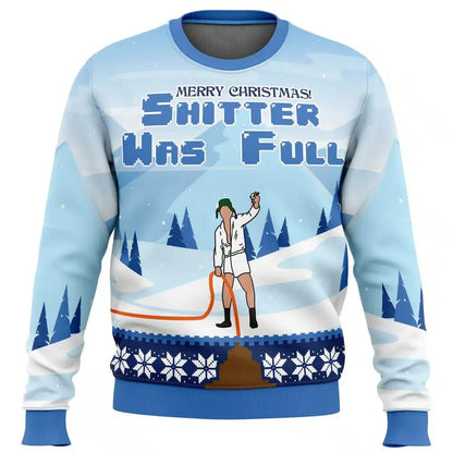 Herren Weihnachtspullover Ski Motiv Witzig - IdealeKleiden