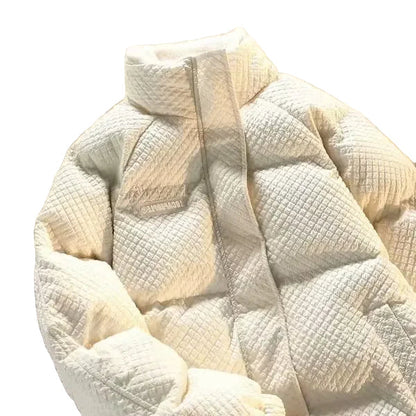 Men's Quilted Winter Jacket Stand-Up Collar - Stylish Couple Leisure Jacket