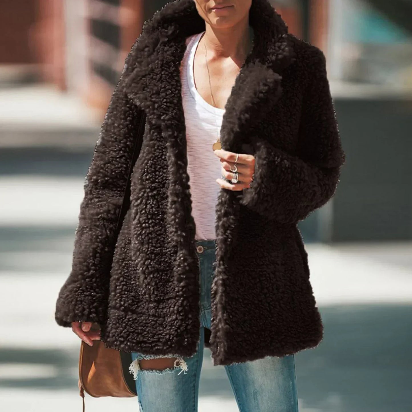 Fleece Coat Beige Soft and Stylish