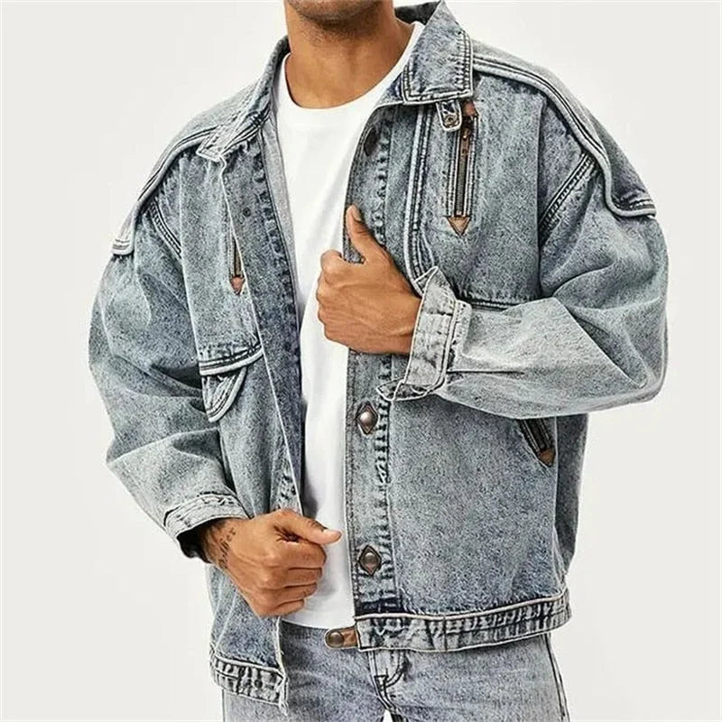 Schmale Biker-Jean-Jacke Damen - IdealeKleiden