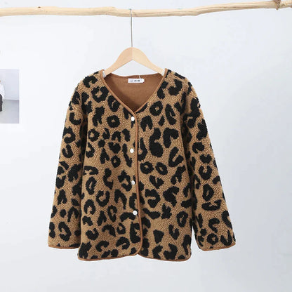 Fashionable Women's Cardigan Leopard Print
