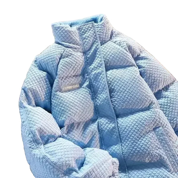 Men's Quilted Winter Jacket Stand-Up Collar - Stylish Couple Leisure Jacket