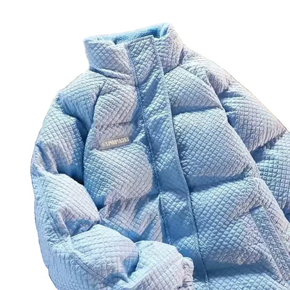 Men's Quilted Winter Jacket Stand-Up Collar - Stylish Couple Leisure Jacket