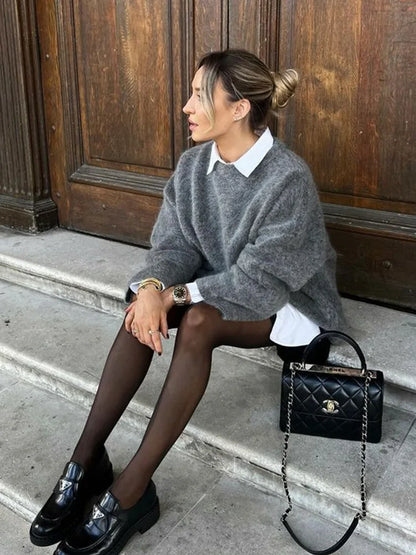 Große Strickpullover Oversized Damen