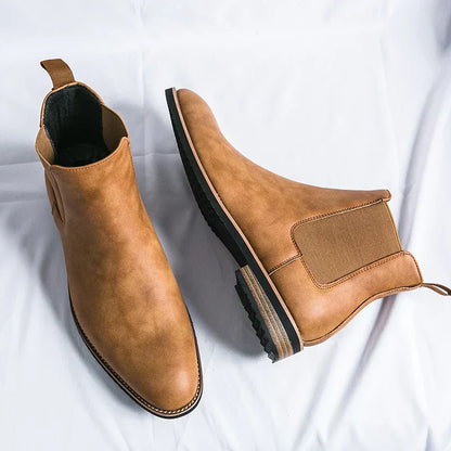 Men's Elastic Ankle-High Pull-On Boots