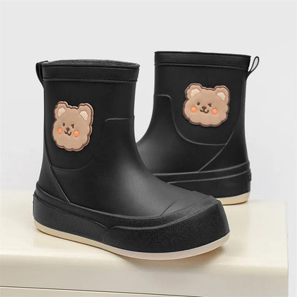 Waterproof Rubber Boots Bear Pattern Ankle-Length