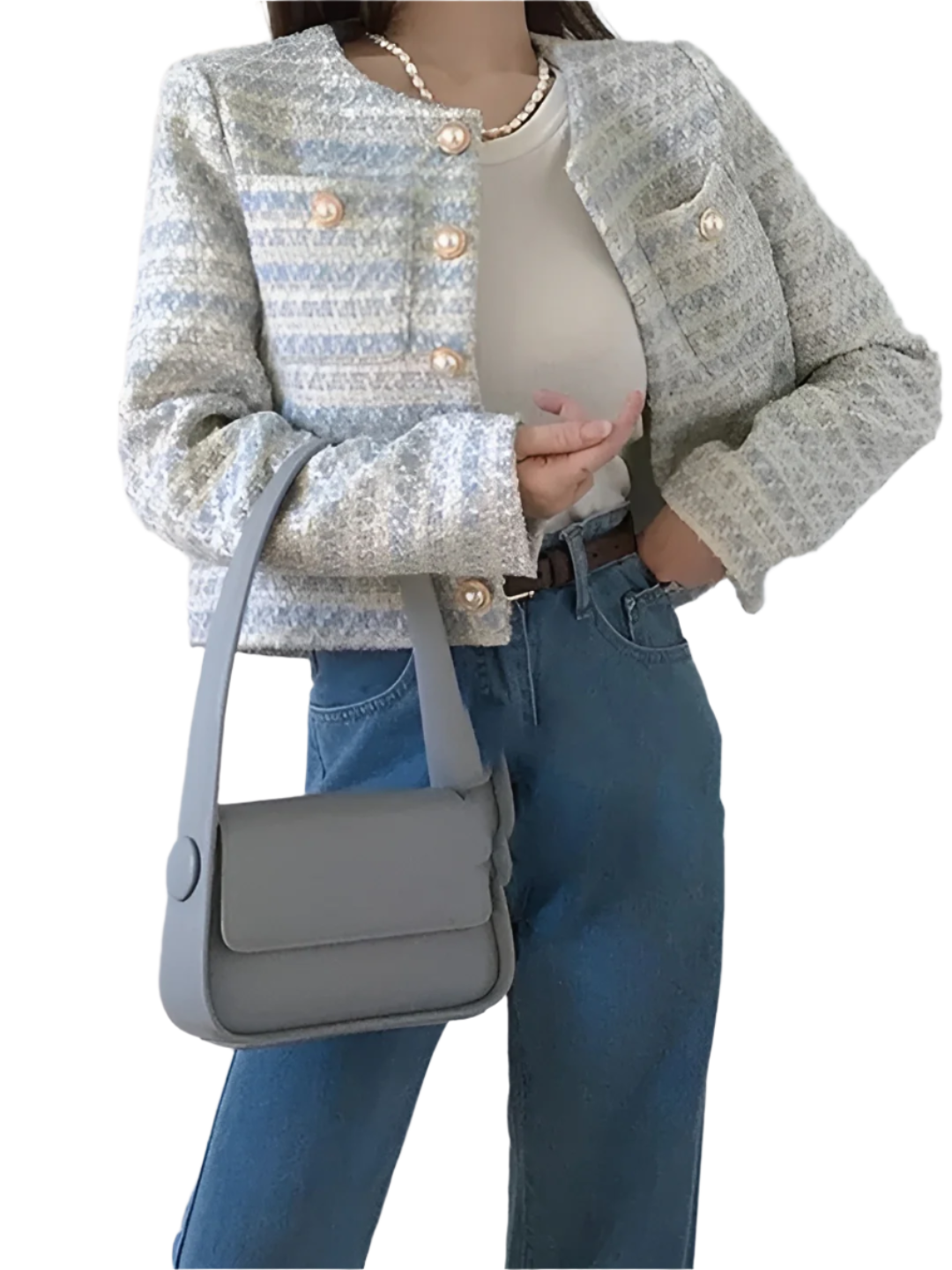 Elegant Women's Modern Tweed Blazer