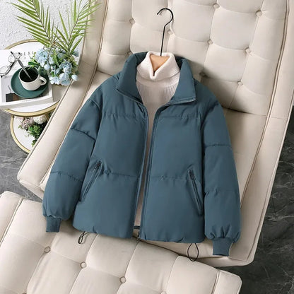 Warm Puffer Jacket Winter Stand Collar