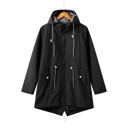 Women's Parka Coat Casual Drawstring Zipper