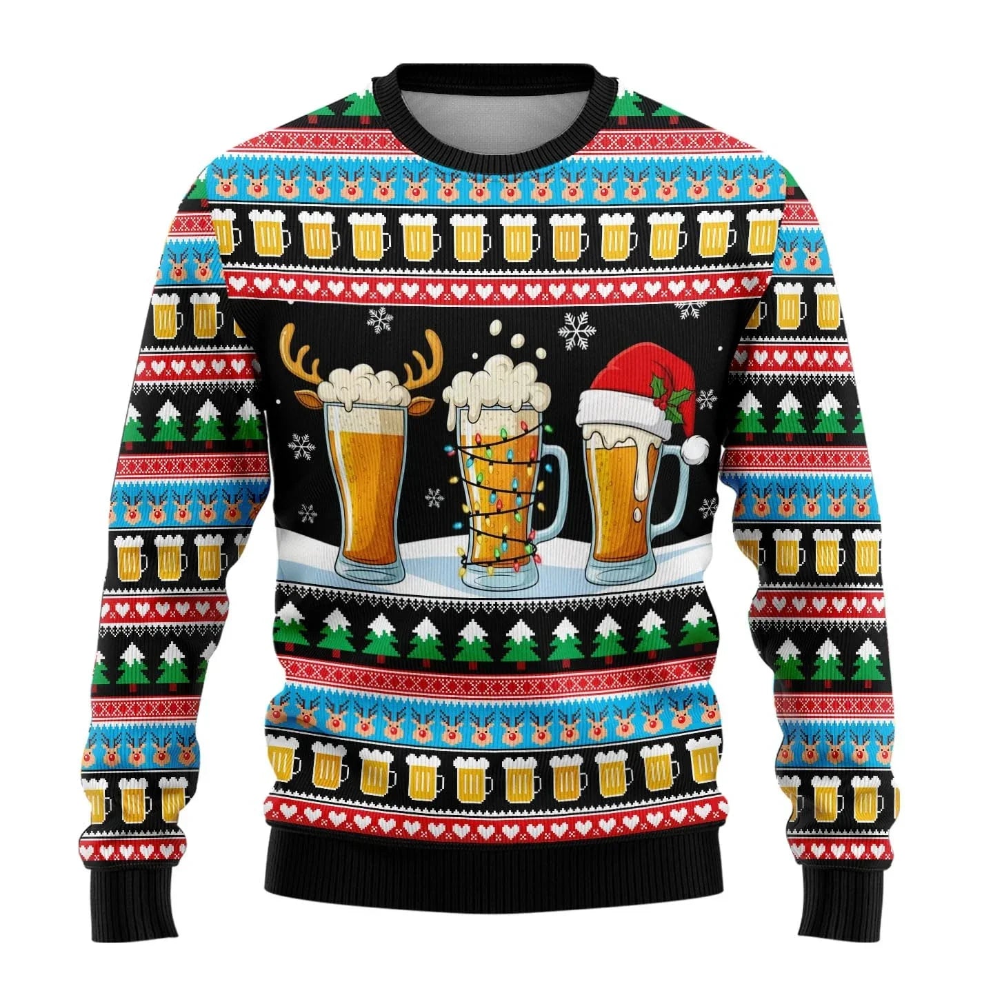 Weihnachtspullover Herren Schneemann Motiv