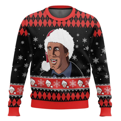 Herren Weihnachtspullover Ski Motiv Witzig