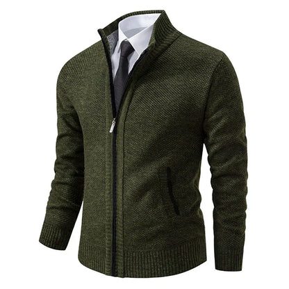 Men's Cardigan Zipper Modern Stand-up Collar