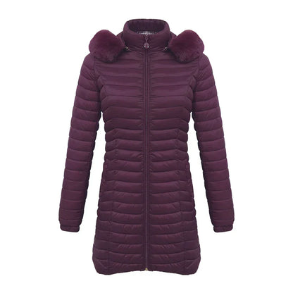 Elegant Slim Fit Winter Jacket with Fur Hood