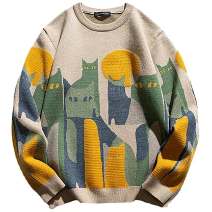 Herren Pullover Bunt Gestrickt Modern - IdealeKleiden