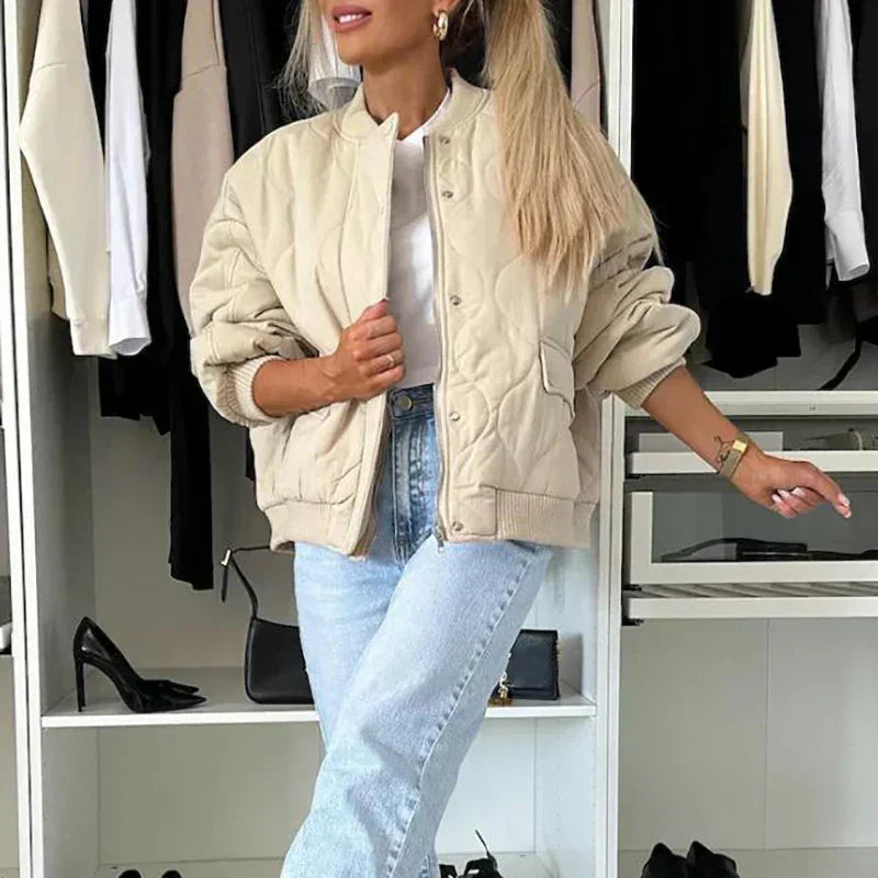 Women's Lined Warm Bomber Jacket