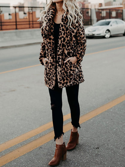 Stylischer LeopardenParka Herbstmode Damen - IdealeKleiden