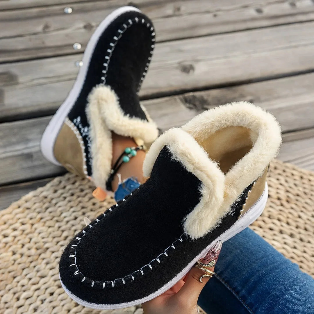 Damenschuhe Stiefel Filz Weich Futter - IdealeKleiden